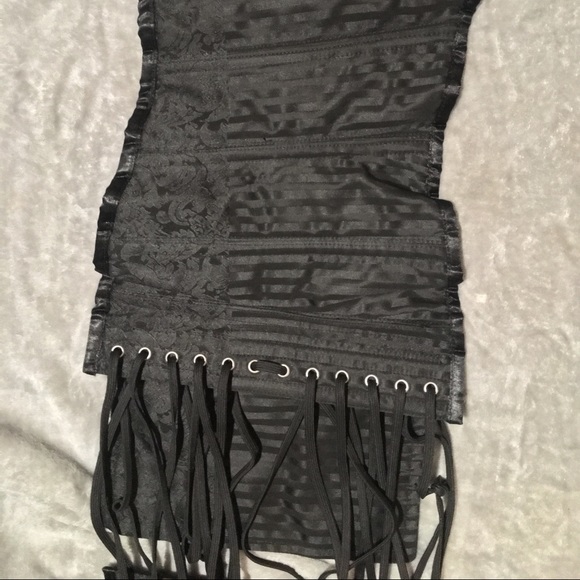 BLACK Satin Steel-Boned Corset SZ 30 - Picture 5 of 8